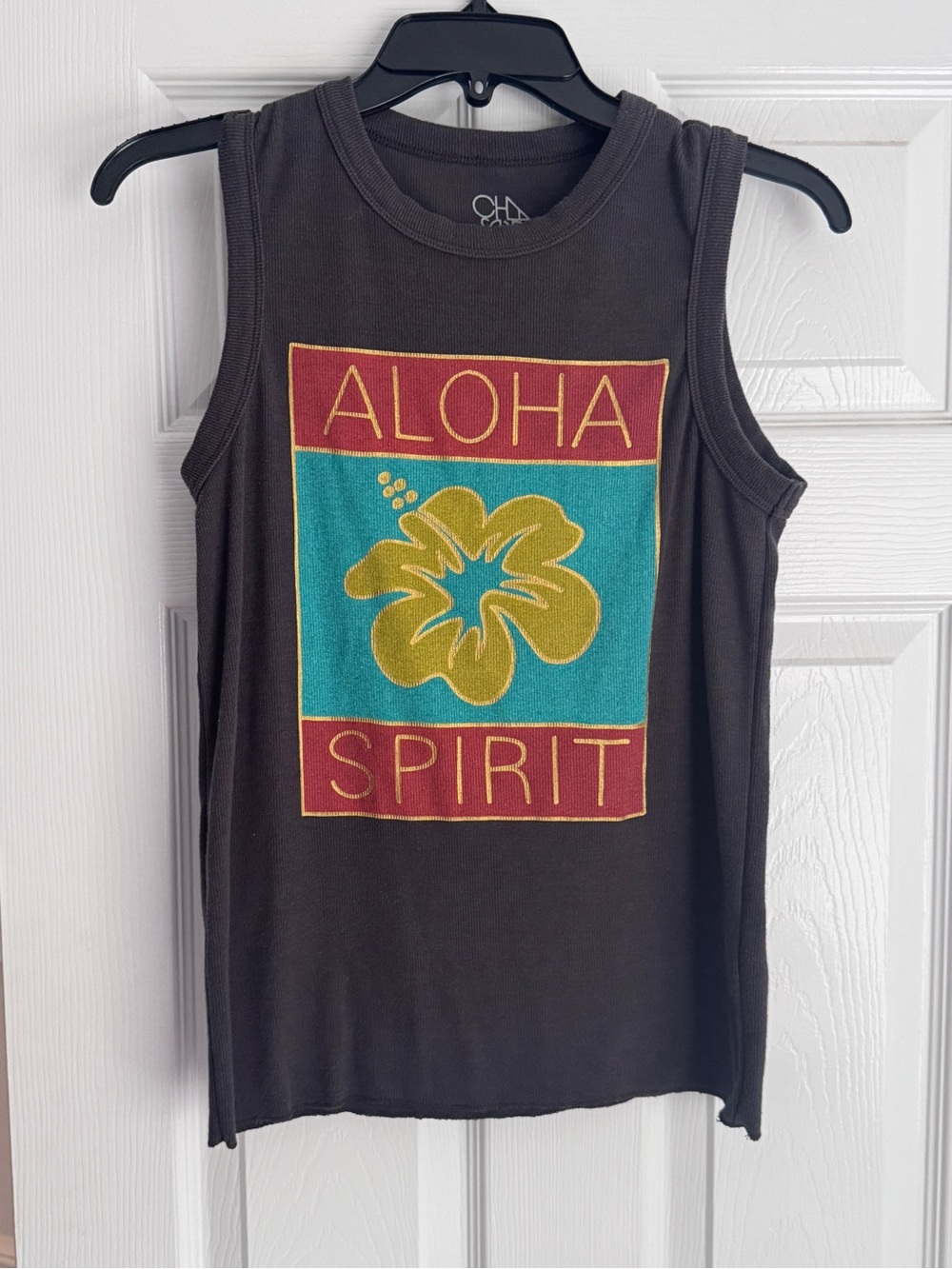 Aloha Spirit ribbed graphic tank top, Anthropologie x Chaser collaboration